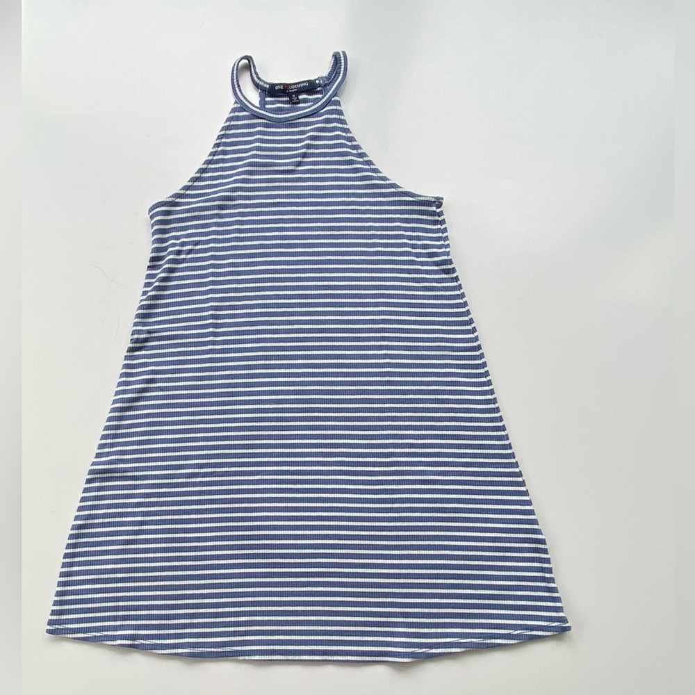 One Love Clothing, Sleeveless Striped Ribbed Knit Dress, Racerback Dress Sz: S